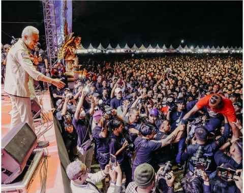 Deklarasi Pesta Rakyat di Bali, Lautan Manusia Bersatu Menangkan Paslon Nomor 3 Ganjar-Mahfud