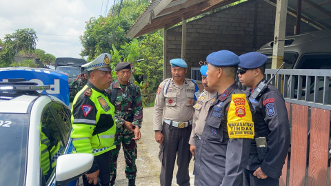 Tim Gabungan TNI Polri Gelar Patroli Skala Besar di Sejumlah TPS di Badung-Tabanan