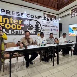 Press conference Bali Interfood 2025 di Kantor Bali Tourism Board (BTB), Denpasar.