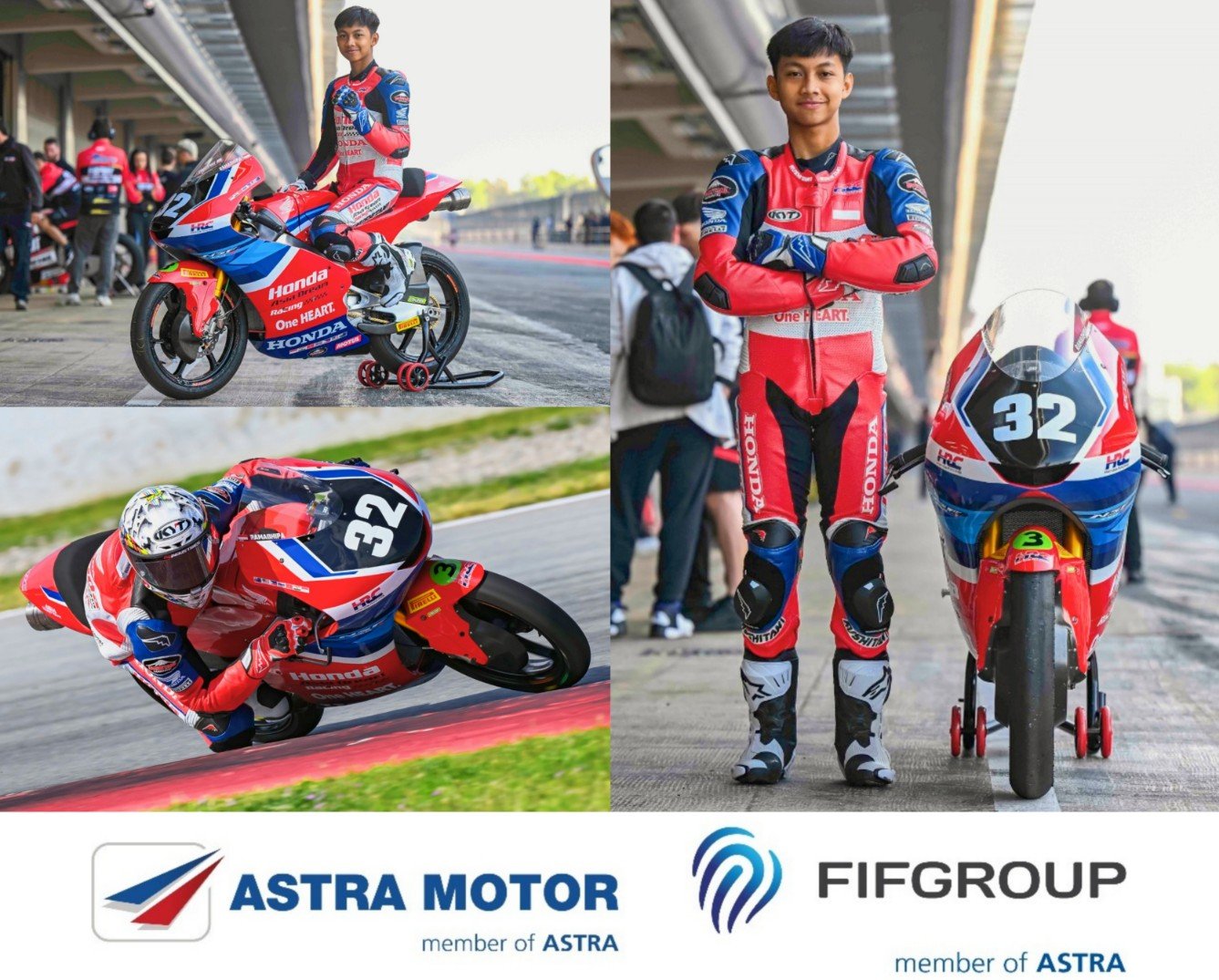 Muhammad Kiandra Ramadhipa dengan nomor balap #32 akan tampil pada ajang Moto3 Junior World Championship 2026 di Sirkuit Barcelona-Catalunya, Spanyol. 